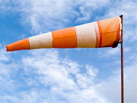 Full Wind Cone Weather Vane On Windy Day Stock Photo Image Of Sign