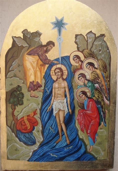 Handpainted Orthodox icon The Baptism of by temperaart on Etsy