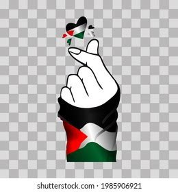 Palestine Flag Hand On Isolated Stock Vector Royalty Free 1985906921