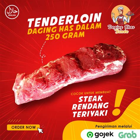 Jual PREMIUM Daging Sapi Lokal Segar Has Dalam Tenderloin 250 Gram