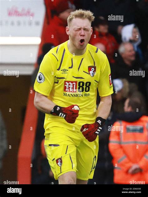 Afc Bournemouth Goalkeeper Aaron Ramsdale Celebrates After Afc