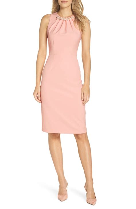 Harper Rose Embellished Neck Sheath Dress Regular And Petite Nordstrom