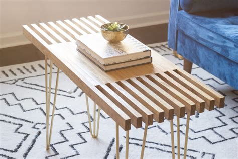 Diy Slatted Coffee Table With Hairpin Legs Erin Spain