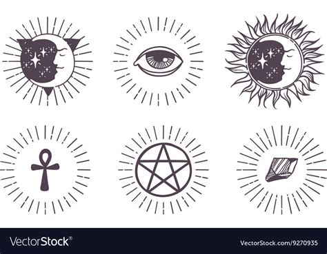 Esoteric symbols Royalty Free Vector Image - VectorStock