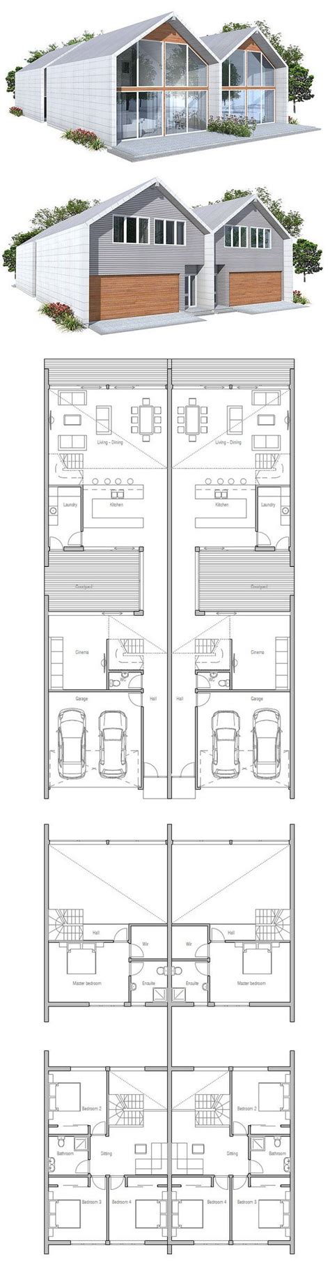 duplex house plans  narrow lots house plans