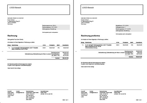 Proforma Rechnung Selbst Erstellen