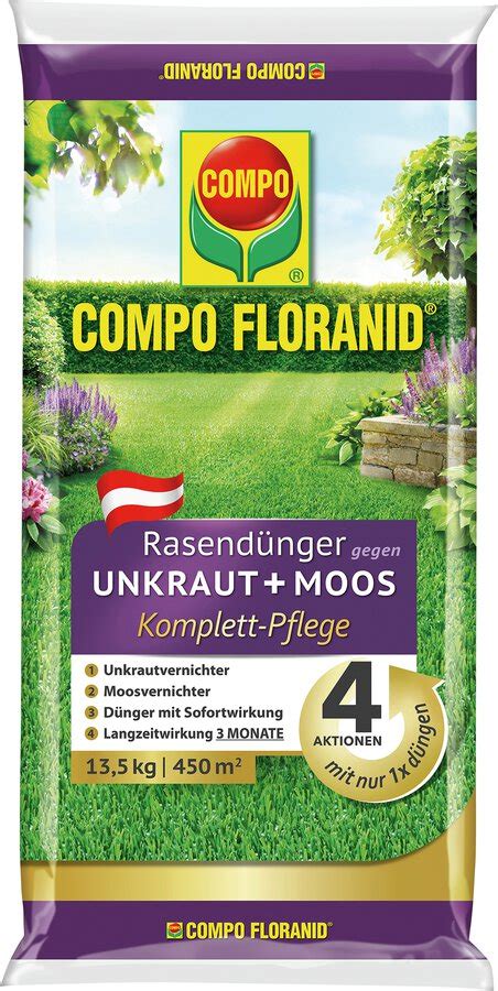 Rasendünger gegen Unkraut und Moos Floranid 13 5 kg COMPO