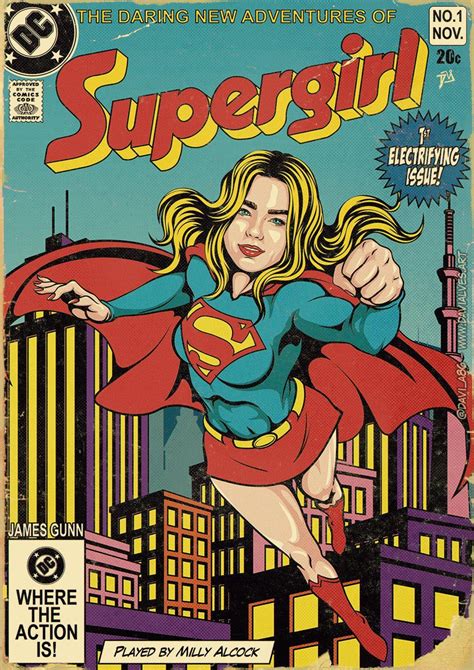 Supergirl Played By Milly Alcock Dc Retro Comics Cover Art By Davia86