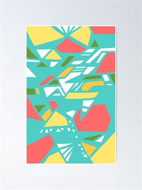 Tangram Abstract Geometric Colorful Shapes In White Yellow And Green