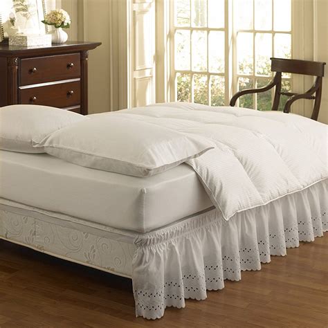 Easy Fit Ruffled Eyelet Bed Skirt Queenking White Ruffle Bed