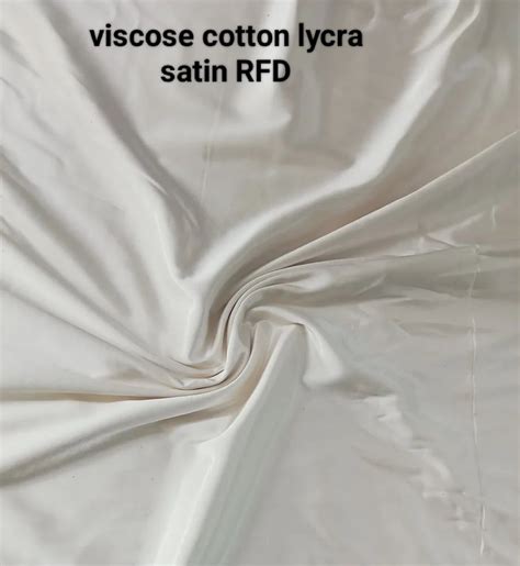 Viscose Cotton Lycra Satin Fabric Plain Solids White At Rs 195 Meter