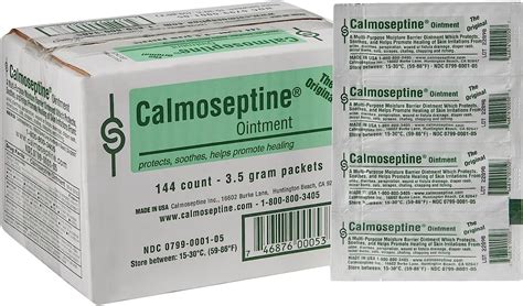 Calmoseptine Ointment Foil Packets 18 Oz 35g For Rashes And Irritated