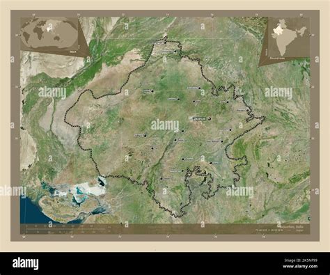 Rajastán estado de la India Mapa satelital de alta resolución