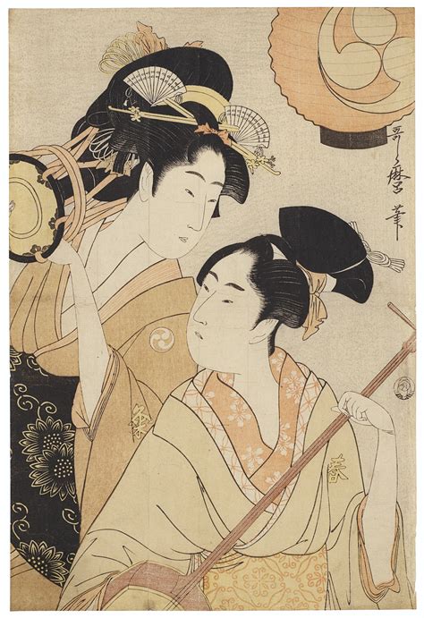 Kitagawa Utamaro Niwaka No Ni Geisha Two Geisha At The