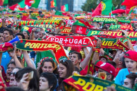 Portuguese Fans During Video Translation Of The Football Match Portugal