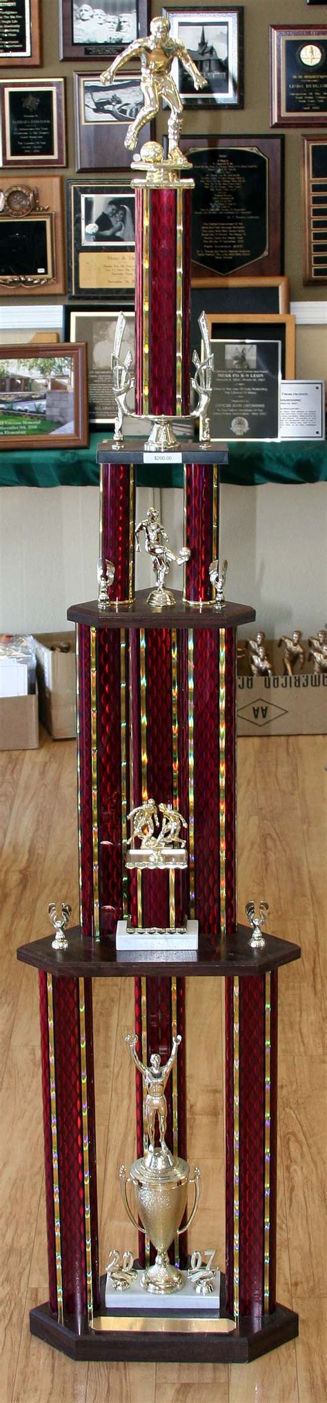 Custom 3 Column 4 Tier Trophy Your Choice Of Column Color Figures