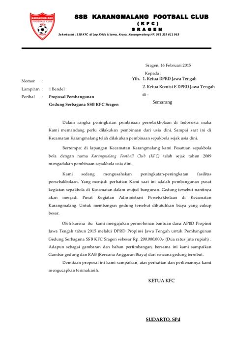 Contoh Surat Proposal Kegiatan