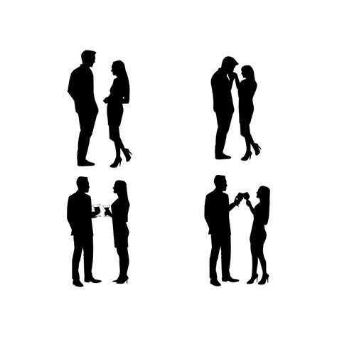 Dating Couple Silhouette White Background 3559279 Vector Art At Vecteezy