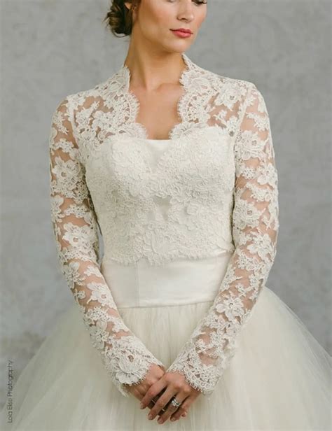 Full Sleeves Wedding Bolero Jackets Mesh Lace Bridal Accessories Jacket