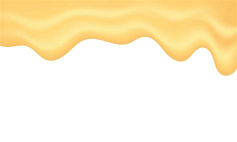 Flowing Melted Cheese Isolated On White Background Borders Of A Vector