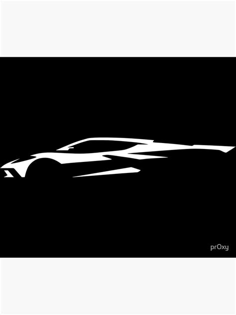 "Chevrolet Corvette C8 Silhouette - White" Poster for Sale by pr0xy | Redbubble