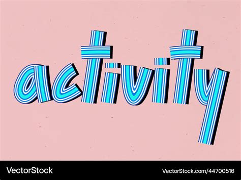 Activity Line Font Retro Calligraphy Lettering Vector Image