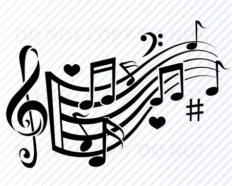 Music Notes Svg Files For Cricut Silhouette Clipart Treble Etsy Australia