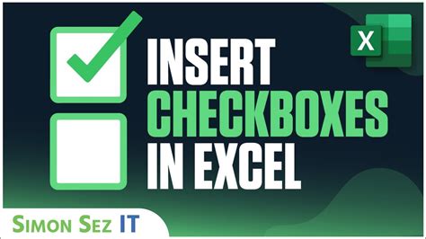 How To Insert Checkboxes In Excel Youtube