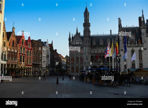 Market Square In Brugge Belgium Stock Photo Alamy