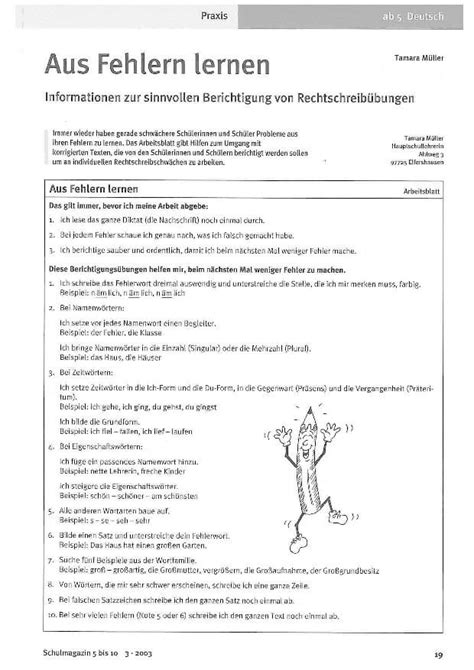 Aus Fehlern Lernen Informationen Zur Sinnvollen Berichtigung Von