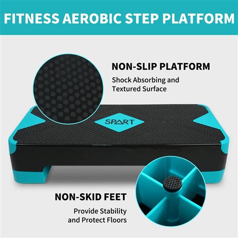 Adjustable Workout Aerobic Stepper Aerobic Exercise Step Platform With