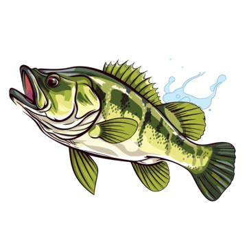 Largemouth Bass Fishing Clip Art