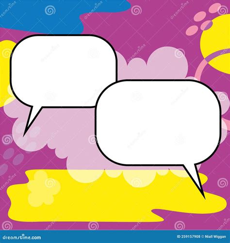 Comic Blank Speech Bubble With Copy Space Over Circular Color