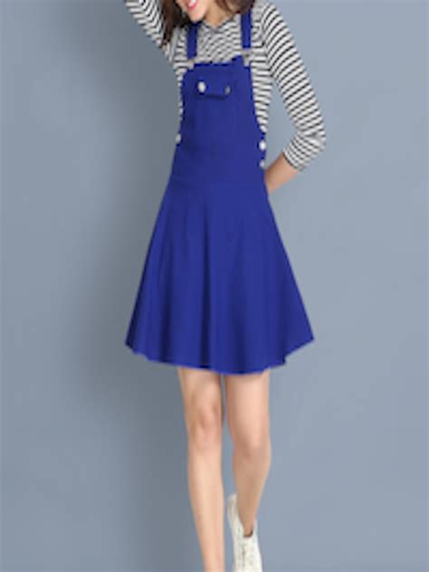 Buy Buy New Trend Women Blue Solid Dungaree Skirt With T Shirt Dungarees For Women 17685368