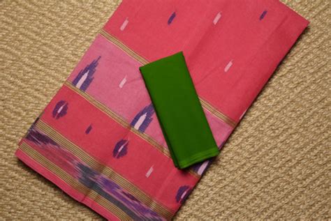 Tvis And Bliss Pink Bengal Cotton Saree