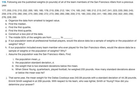 Solved Following Are The Published Weights In Pounds Chegg