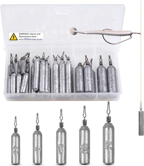 amazoncom drop shot weights kit pcs pencil skinny fishing sinker
