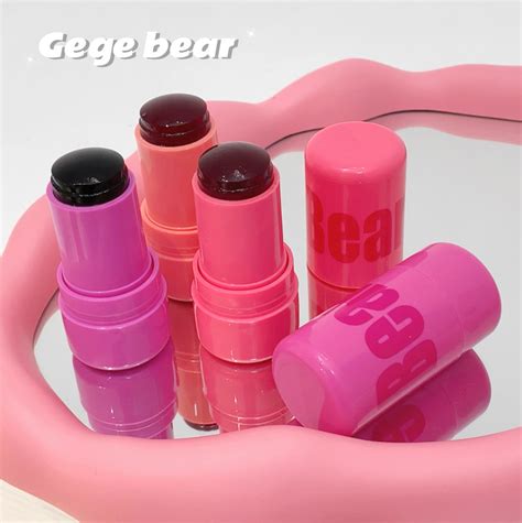 Gege Bear Blush Stick Dupla Finalidade L Bios E Bochechas Brilho Labial