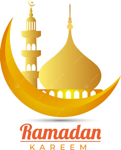 รูปรอมฎอนกะรีม Png ภาพโปร่งใสพร้อมพระจันทร์สีทองและมัสยิด Png เดือนรอมฎอน Iftar Kareemภาพ