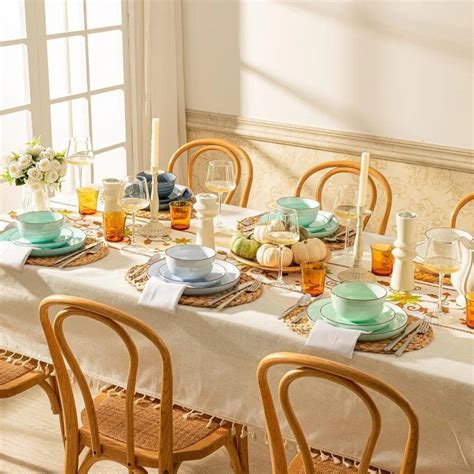 Simplicity Seaside Colors Ceramic Dinnerware 18 Piece Set Terra Powders