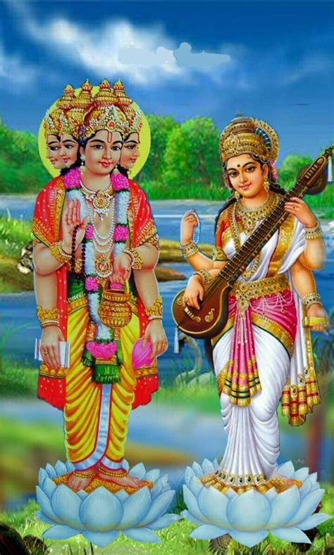 Lord Brahma And Saraswati