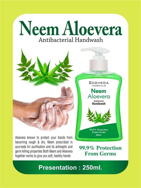 Ecoveda Herbals Neem Aloevera Handwash Bottle Packaging Size Ml