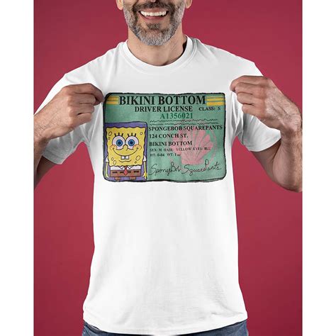 Spongebob Squarepants Bikini Bottom Driver License Shirt Nouvette