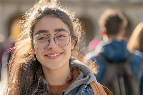 Premium Photo Smiling Woman With Glasses