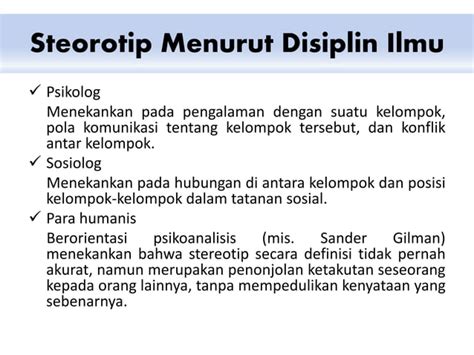 Prasangka Steorotip Dan Diskriminasi Ppt