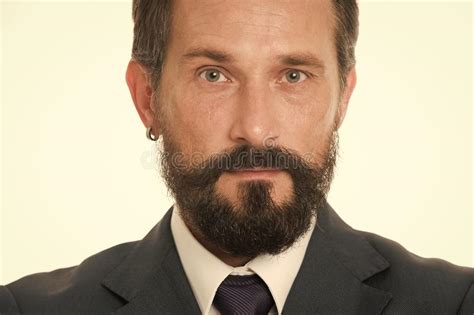 Mature And Stylish Male Face Calm Confident With Beard And Mustache