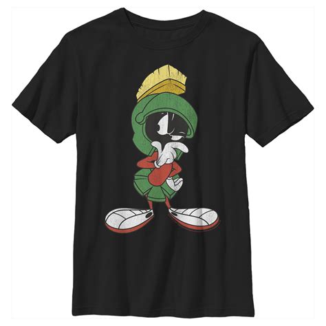 Boys Looney Tunes Marvin The Martian Thinking Graphic Tee Black Large