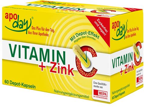 Apoday Vitamin C Plus Zink Kapseln Er Packung Wepa Onlineshop