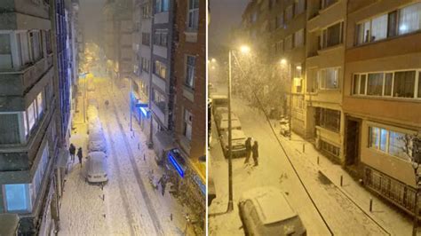 Son dakika İstanbul da Yoğun Kar Yağışı Başladı