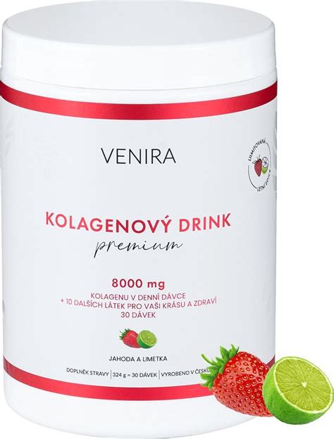 VENIRA Premium kolagenový drink jahoda a limetka 8000 mg 324 g od 819